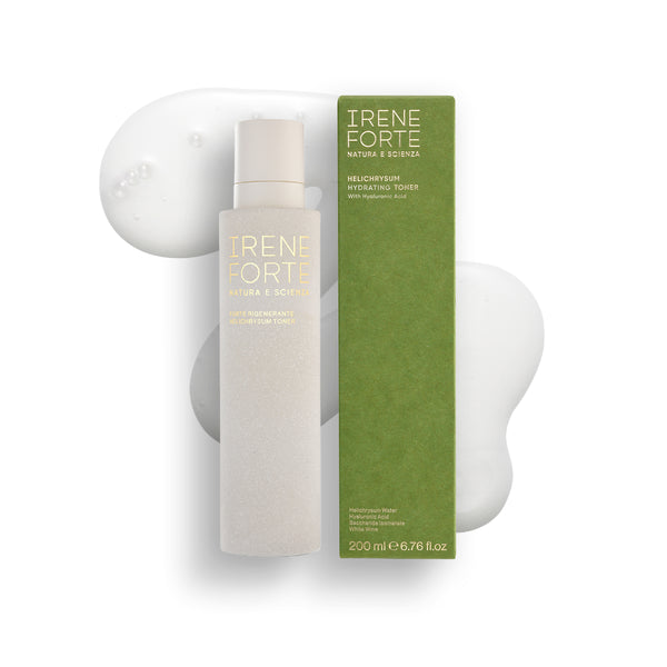 Helichrysum Hydrating Toner with outer box and swatch